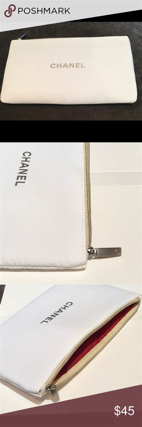 is the white limited edition chanel cosmetics pouch leather|Chanel fragrance.